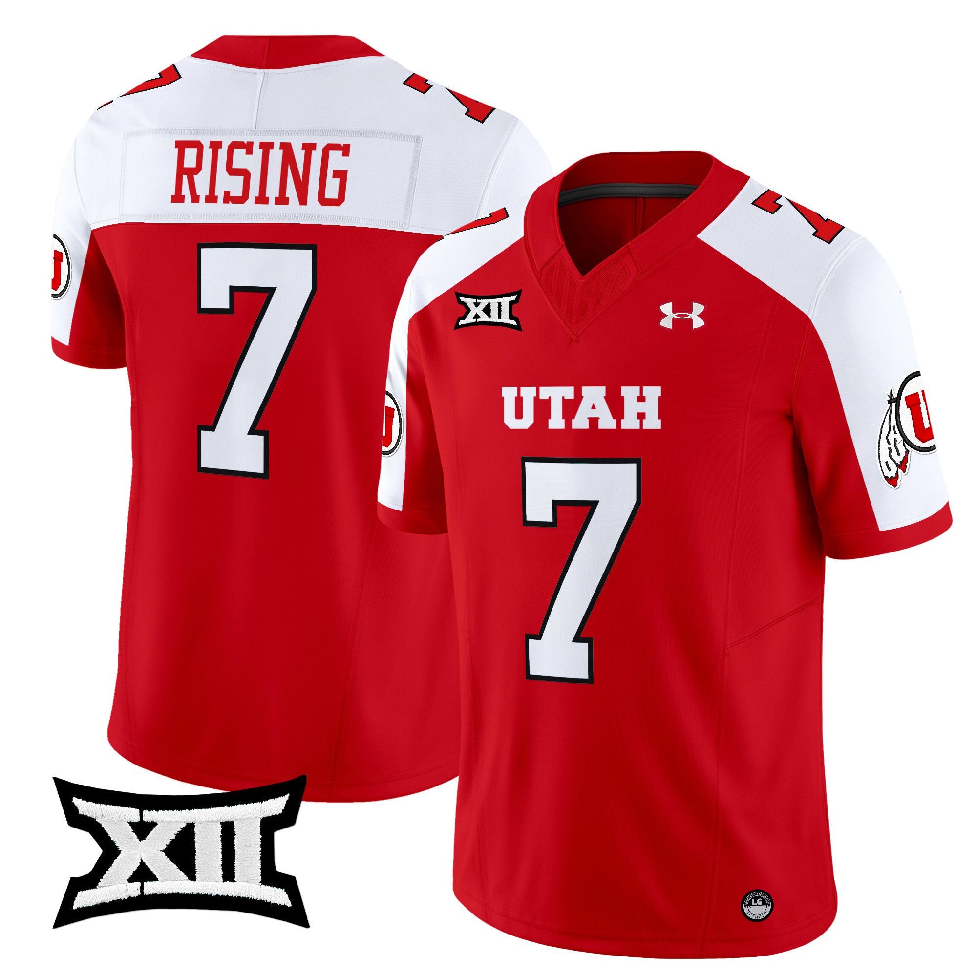 Men Utah Utes #7 Rising Red 2024 Vapor Limited NCAA Jersey style 1->more ncaa teams->NCAA Jersey